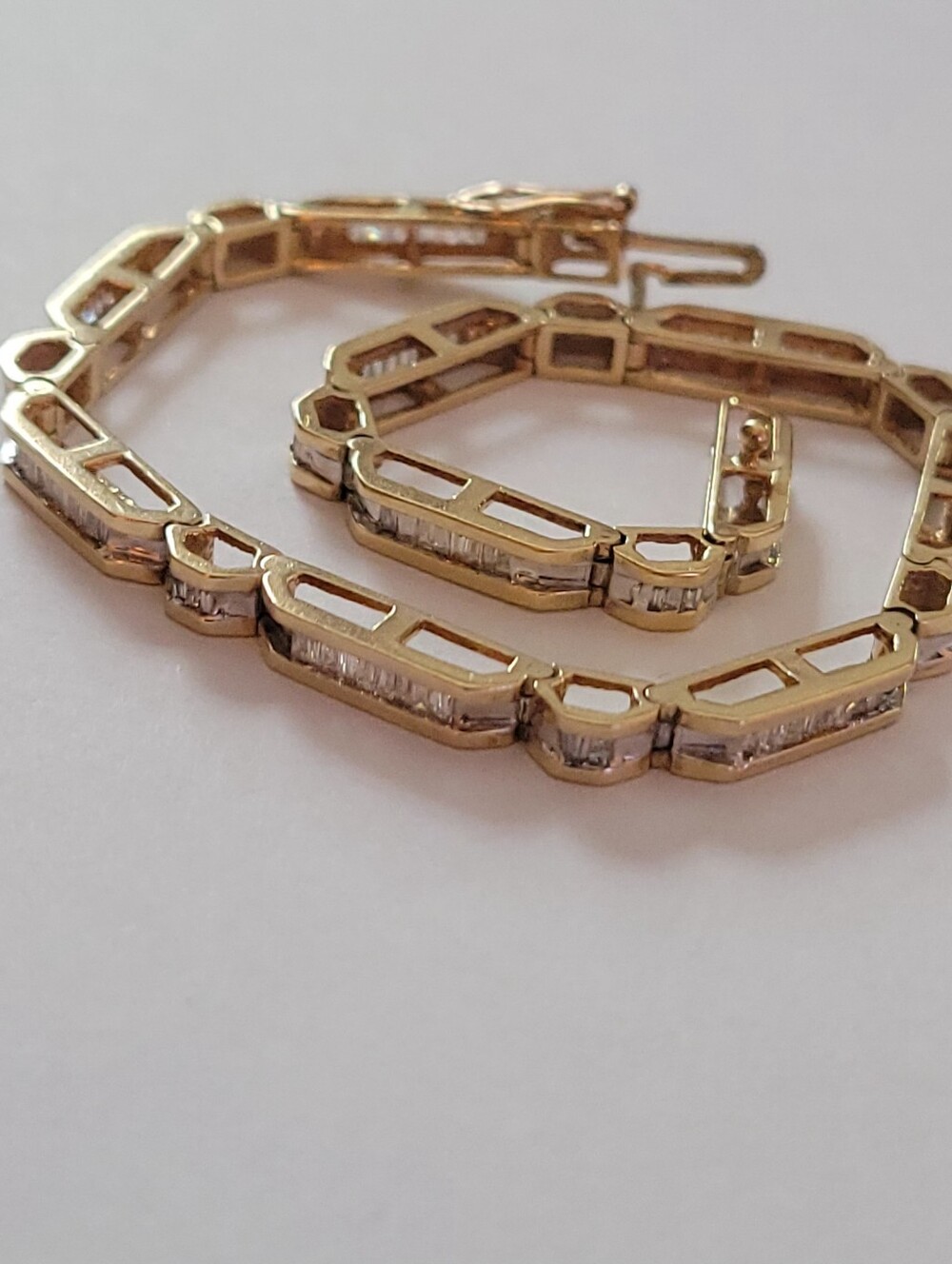Gorgeous Tennis Bracelet- 14k & Genuine Diamonds- Solid & Heavy!